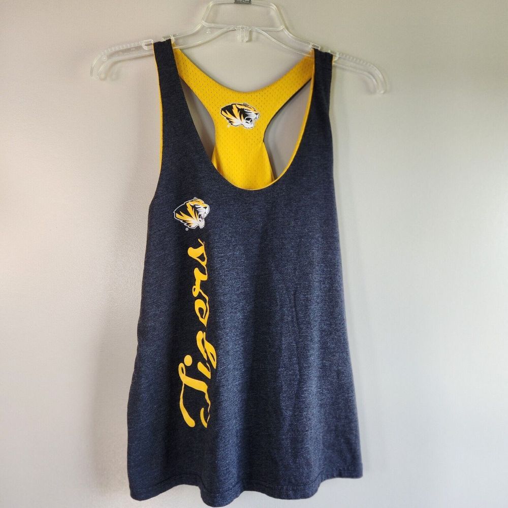 Missouri Tigers Mizzou Womens Racerback Size S Tank Top Athletic Reversible